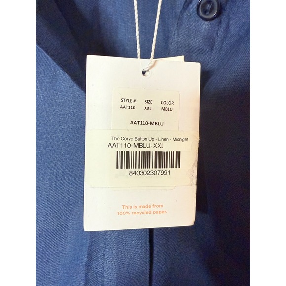 Andie The Corvo Linen Button Up Coverup with Belt, Navy Midnight XXL NWT‎ - Picture 3 of 6